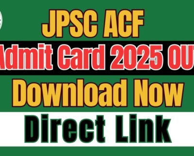 JPSC ACF Admit Card 2025 OUT
