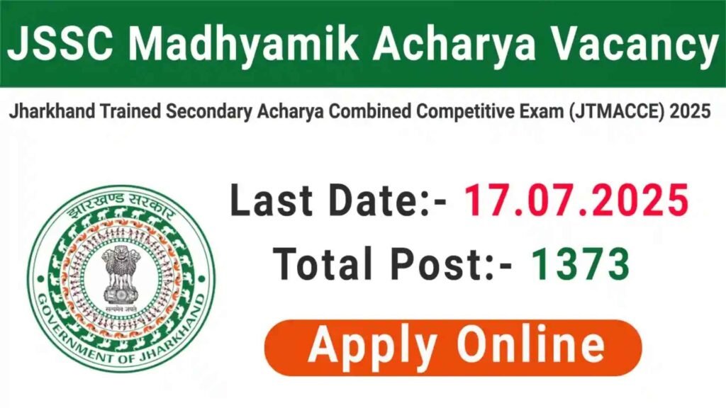 JSSC Madhyamik Acharya Teacher Recruitment 2025