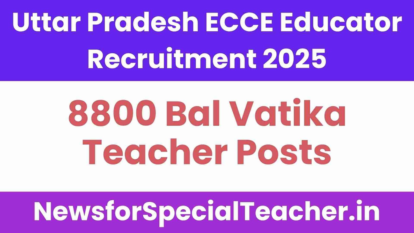 Uttar Pradesh ECCE Educator Recruitment 2025 – 8800 Bal Vatika Teacher Posts!